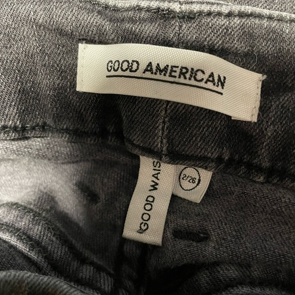 Good American skinny jeans good waist high rise distressed gray women’s size 26 - Picture 4 of 6